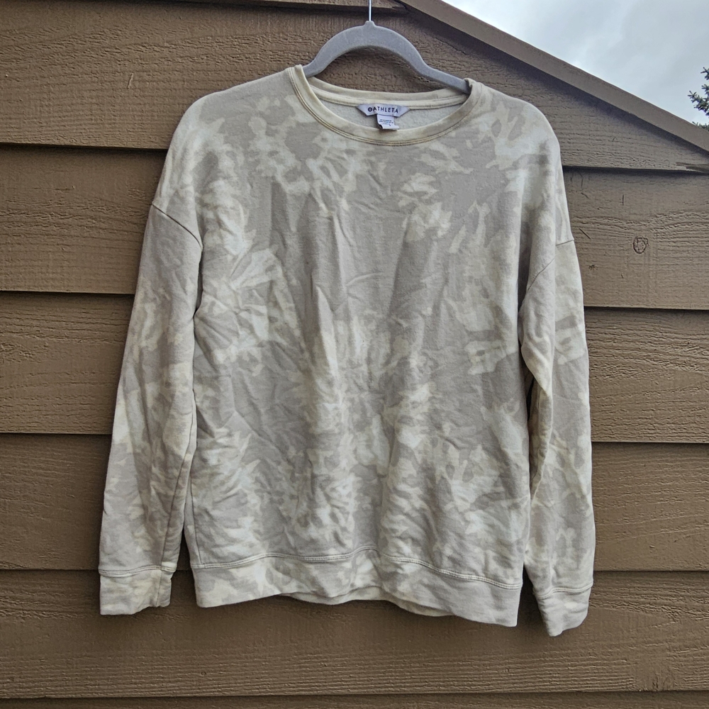 Athleta Women's Beige Tie-Dye Sweatshirt Sz S